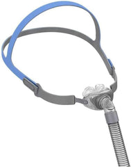 BreathHome nasal pillow kit in use demonstrating quick setup.