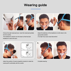 BreathHome nasal pillow pillow set shown with full kit for use.