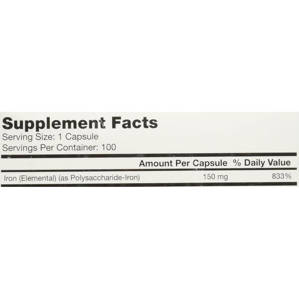 Ferrex bottle closeup, easy-to-swallow capsules for daily iron intake.