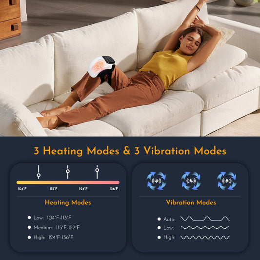 Brenzo knee massager with LED touch screen for easy control.