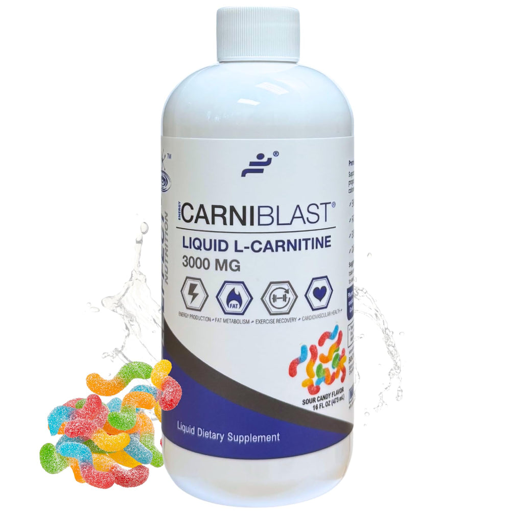 Bricker Labs Carniblast bottle on table supports pre-workout energy.