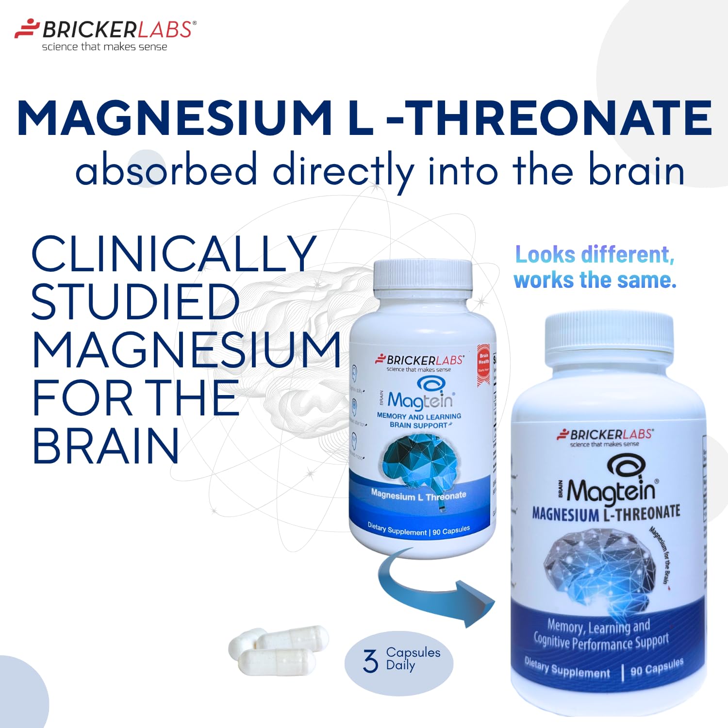 Close-up of Magtein capsules signaling memory and focus potential.