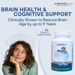 A serving scene shows Bricker Labs capsules for daily cognitive support.