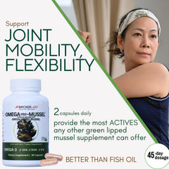 Bricker Labs Omega Cyclo pure mussel powder in capsules for joint care.