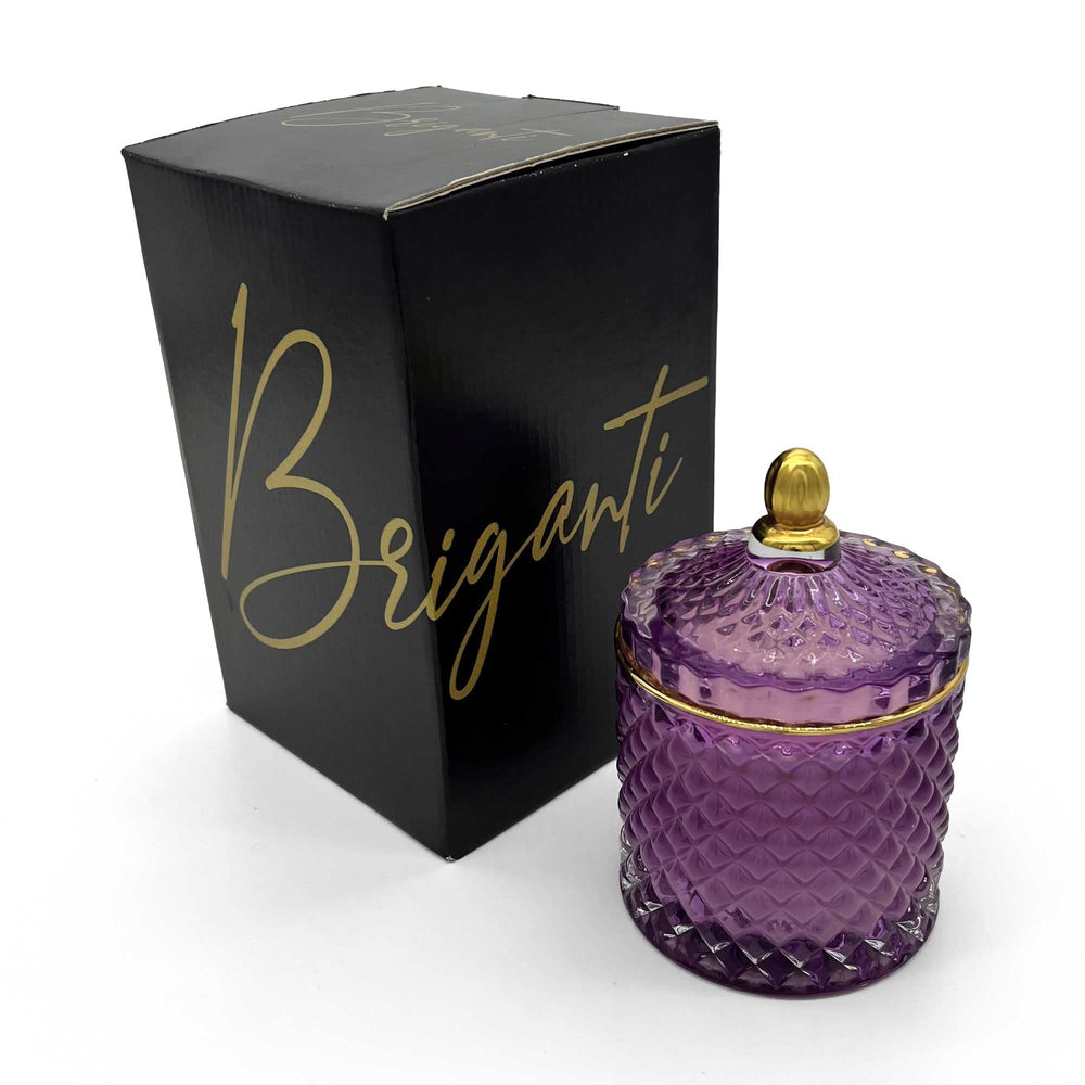 BRIGANTI Vanilla Cupcake jar with gold rim enhances elegant home decor.