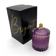 BRIGANTI Vanilla Cupcake jar with gold rim enhances elegant home decor.