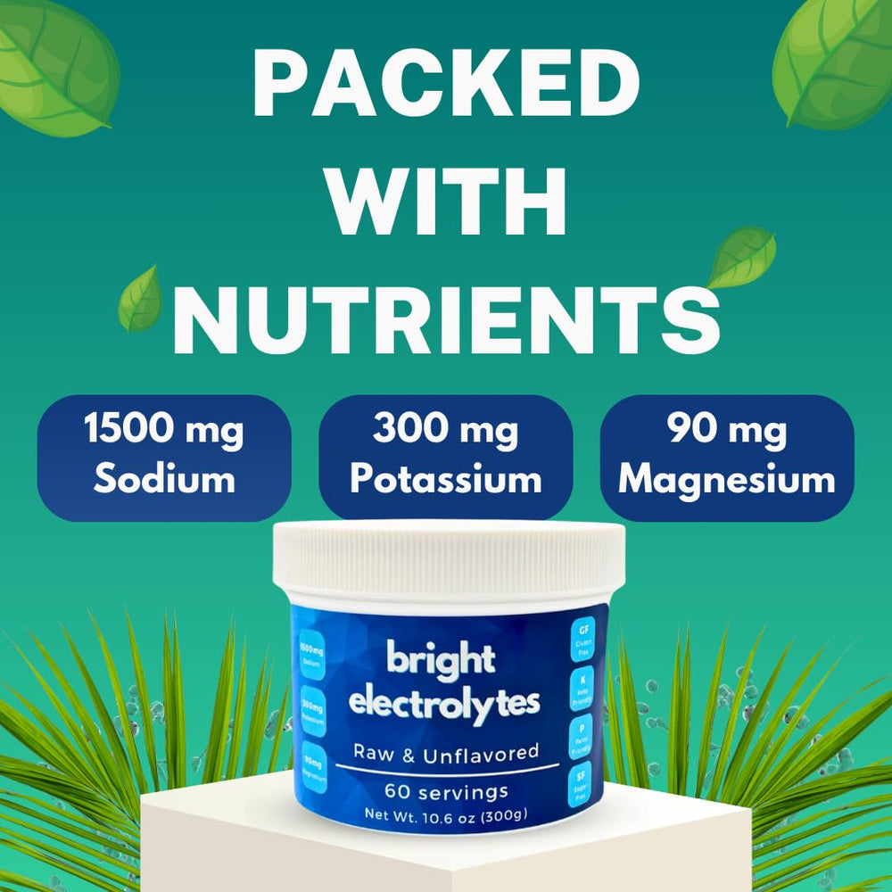 Bright Electrolytes powder scoop ready for fast mixing and on-the-go hydration