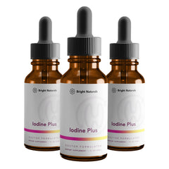 Bright Naturals Iodine Plus liquid bottle for thyroid support and energy