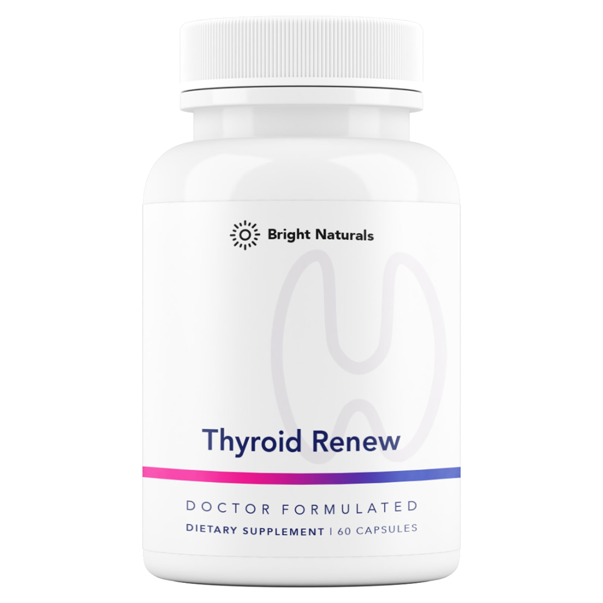 Bright Naturals Thyroid Renew bottle with capsules for daily focus.