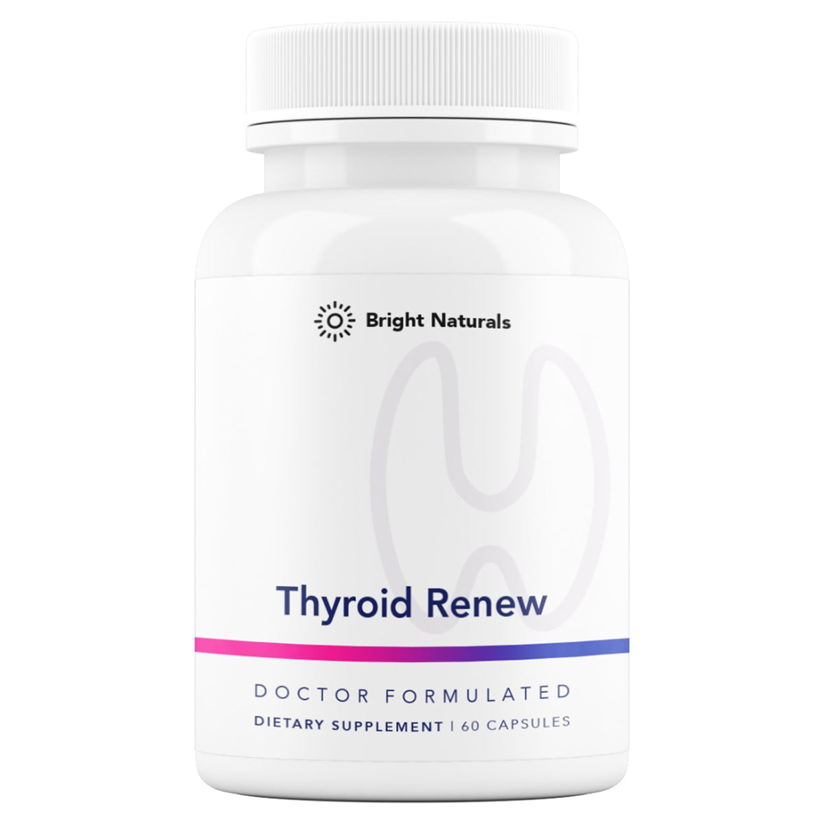 Bright Naturals Thyroid Renew bottle with capsules for daily focus.