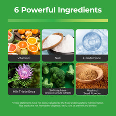 Bright Naturals Vital Detox NAC ingredient snapshot signaling enhanced liver enzyme support