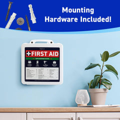 BrightCare first aid kit with portable handle for easy transport.