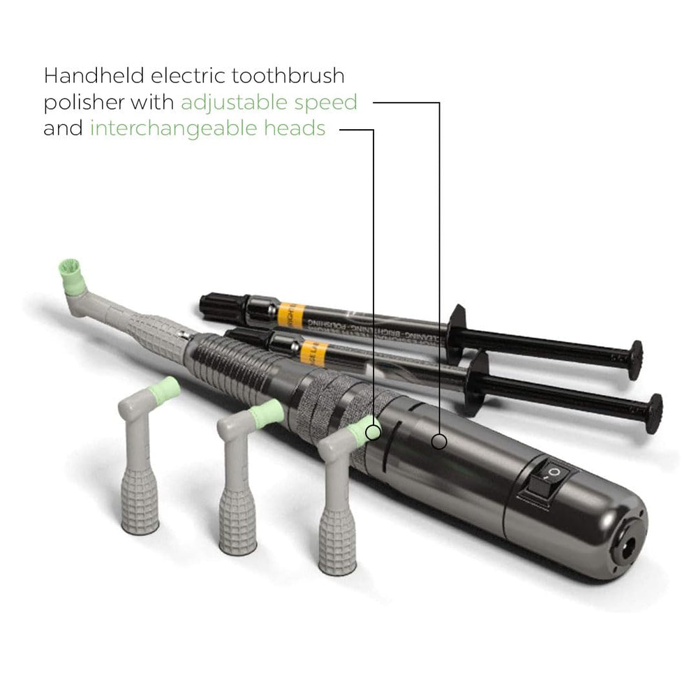 Detox Serum bottle beside the polisher ready to lift surface residues.