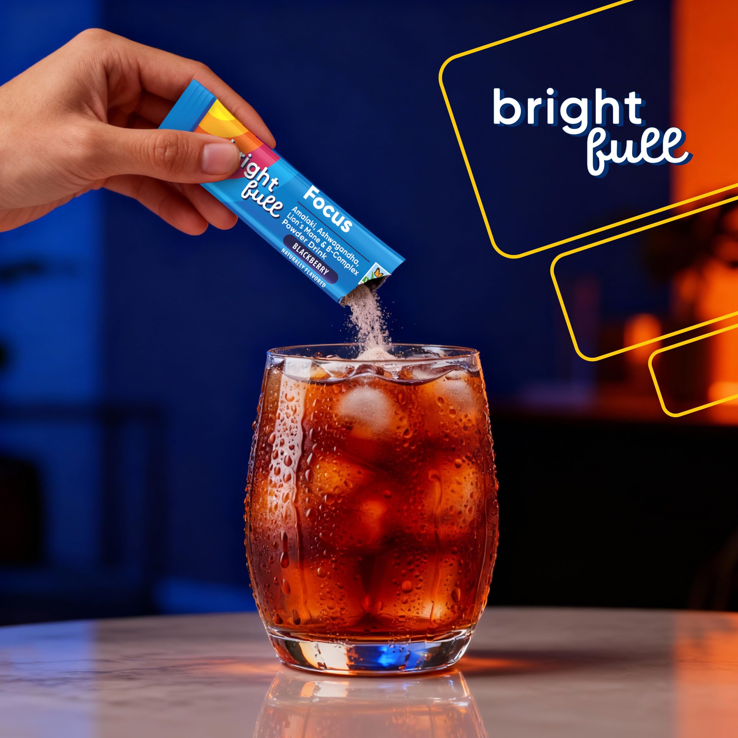 BRIGHTFULL Focus sugar-free blackberry flavor offers a clean refreshment.