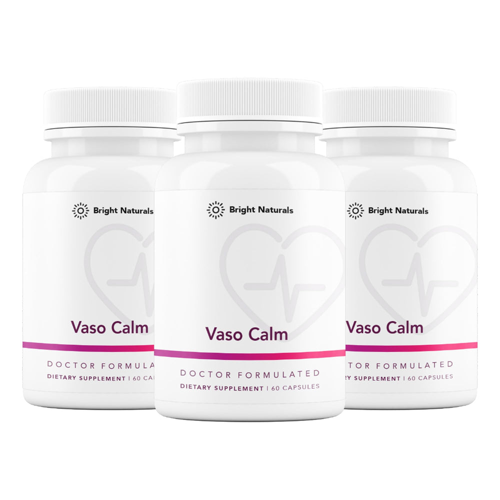 Bright Naturals Vaso Calm bottle front for easy daily circulation support