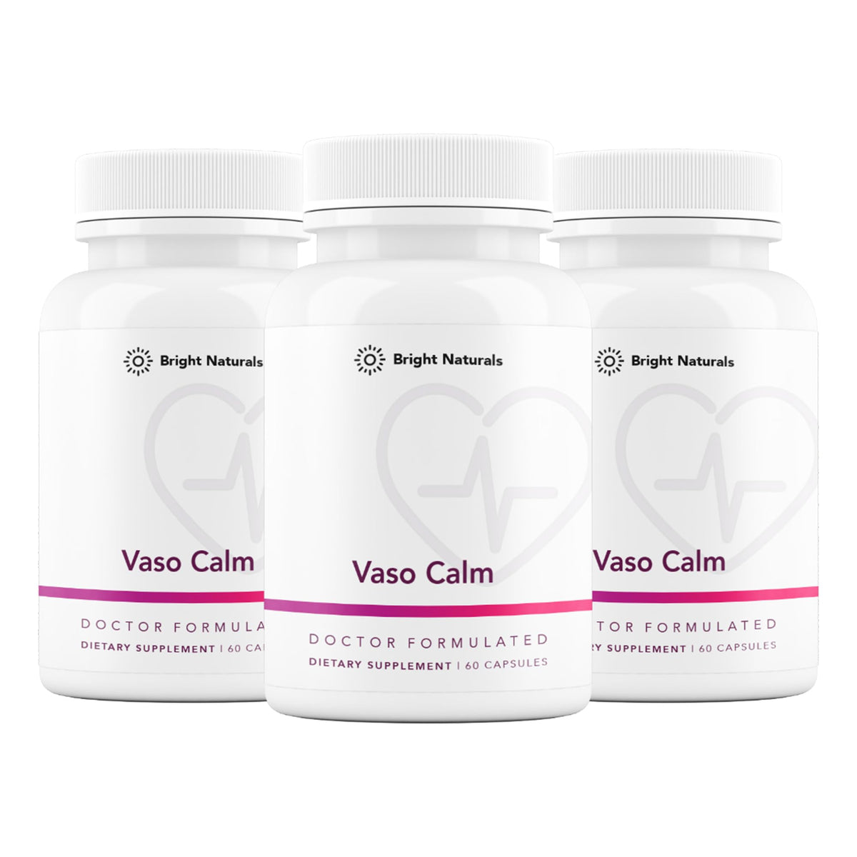 Bright Naturals Vaso Calm bottle front for easy daily circulation support