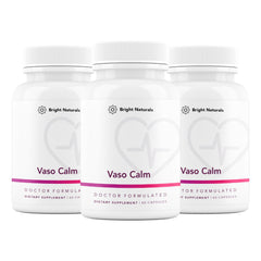 Bright Naturals Vaso Calm bottle front for easy daily circulation support
