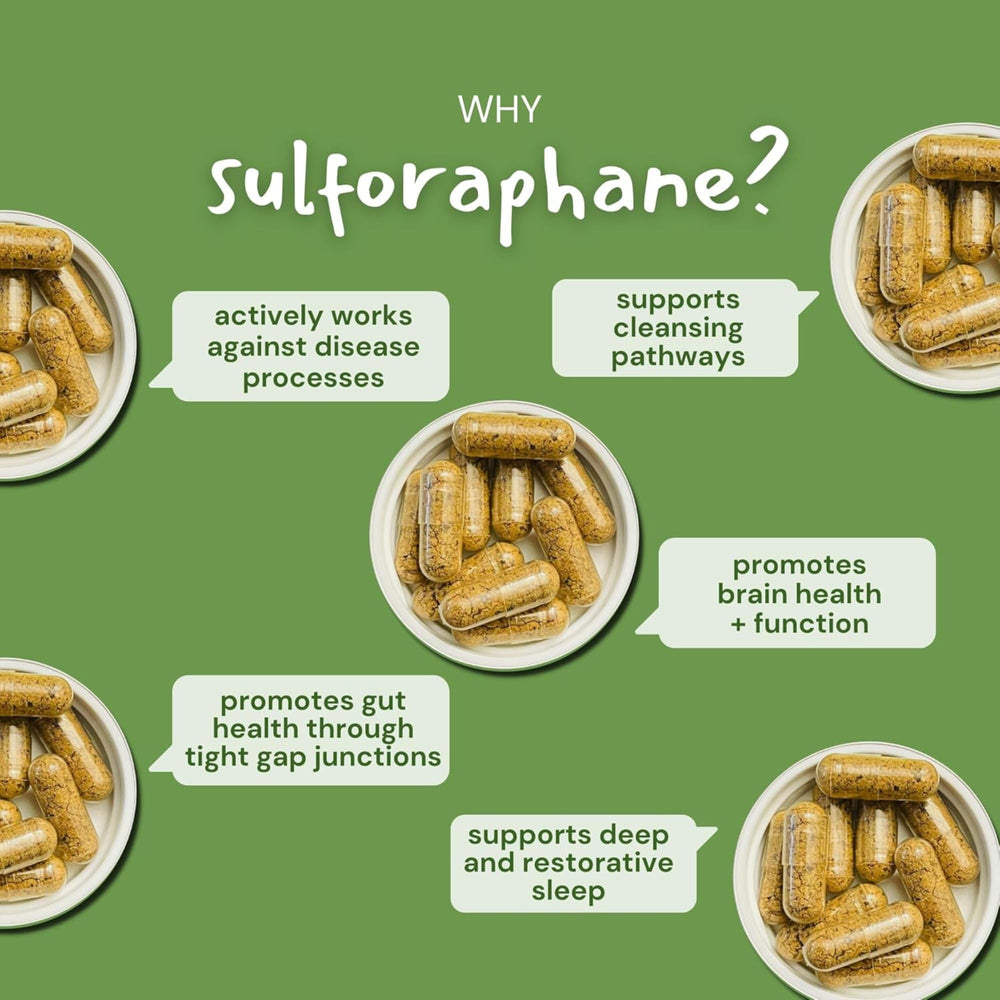 Illustration of naturally stabilized sulforaphane in BrocElite Mara Kids.
