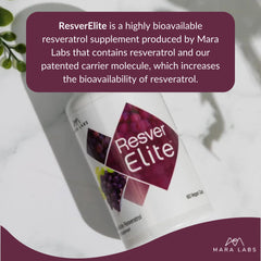 Open ResverElite bottle revealing capsules and the purple-brown hue.
