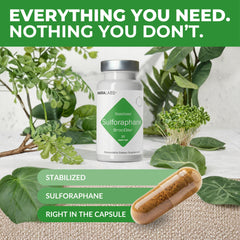 BrocElite Plus capsules with a glass of water to suggest daily use.