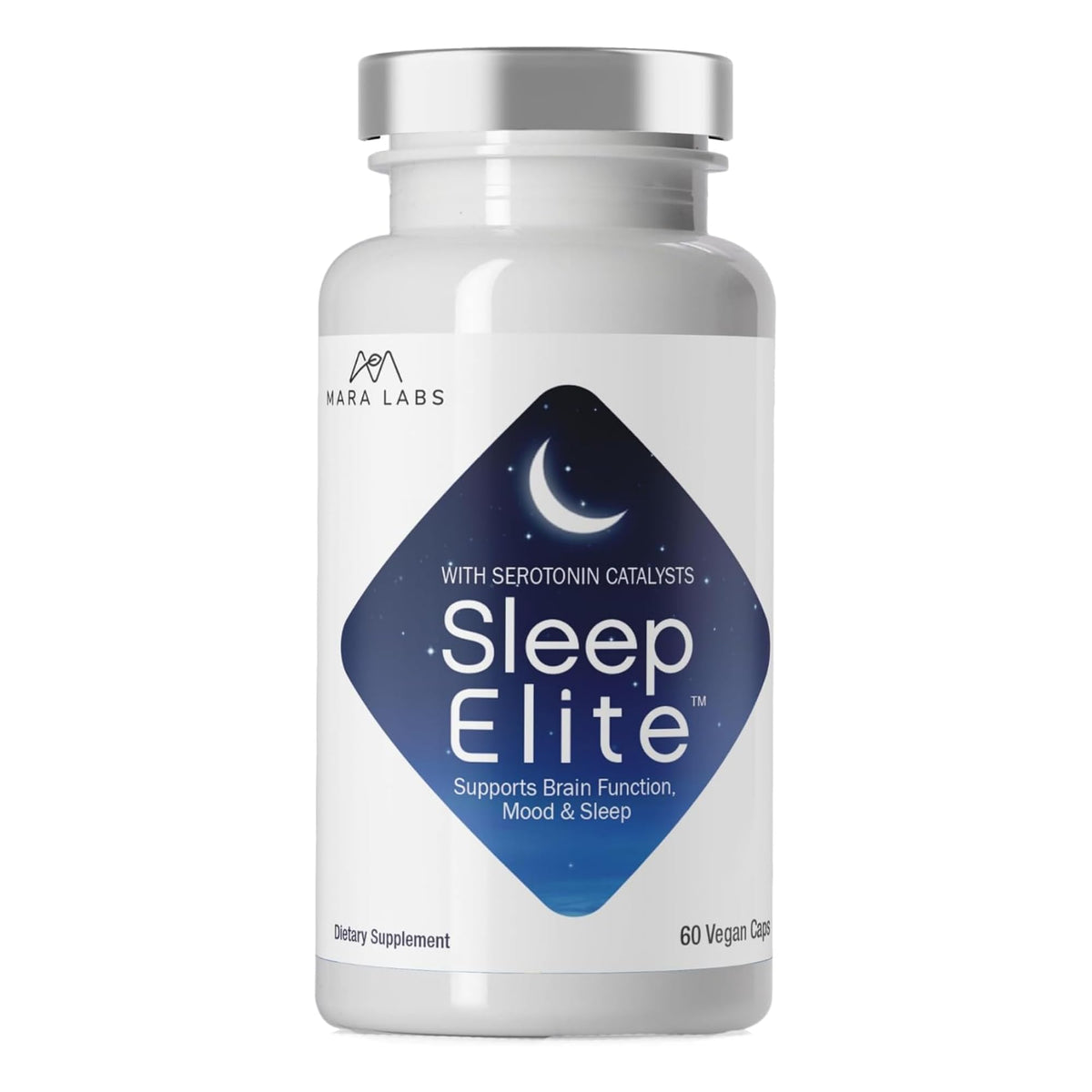 BrocElite SleepElite bottle on a nightstand for restful evenings.
