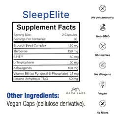 SleepElite capsules close-up showing bioavailable serotonin precursors for mood support.