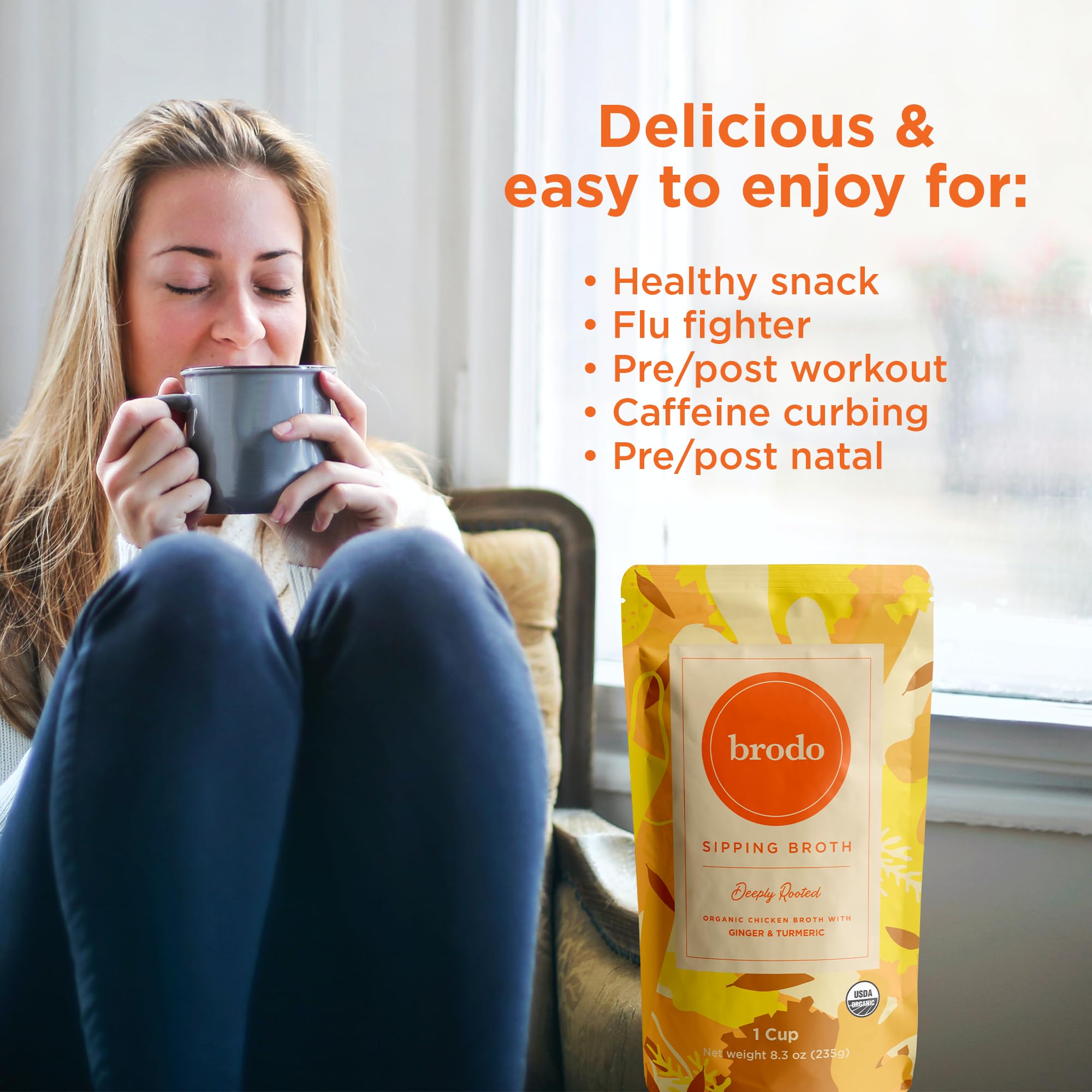 Brodo organic broth pouch delivers pure flavor without GMOs.
