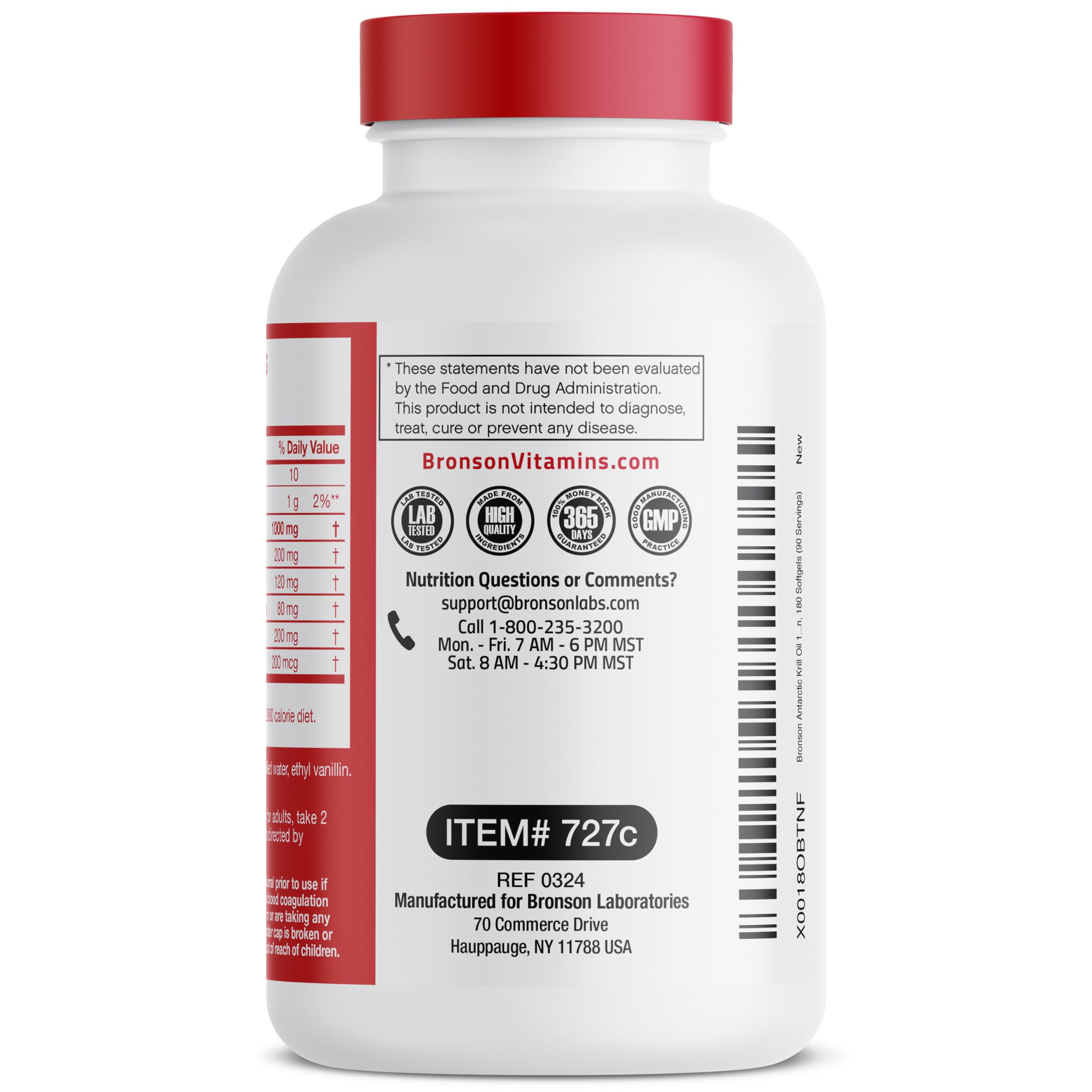 Bronson Antarctic Krill Oil gluten-free and soy-free formulation