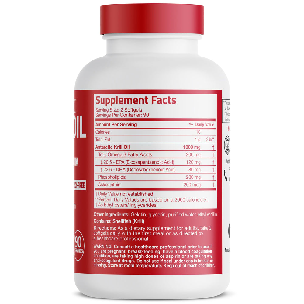 Bronson Antarctic Krill Oil softgels in blister pack for easy daily intake