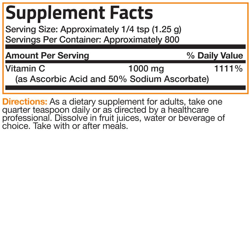 Bronson Buffered Vitamin C Powder on kitchen counter ready for daily use.