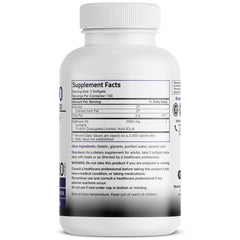Bronson CLA 3000 bottle back label with supplement facts for informed use.
