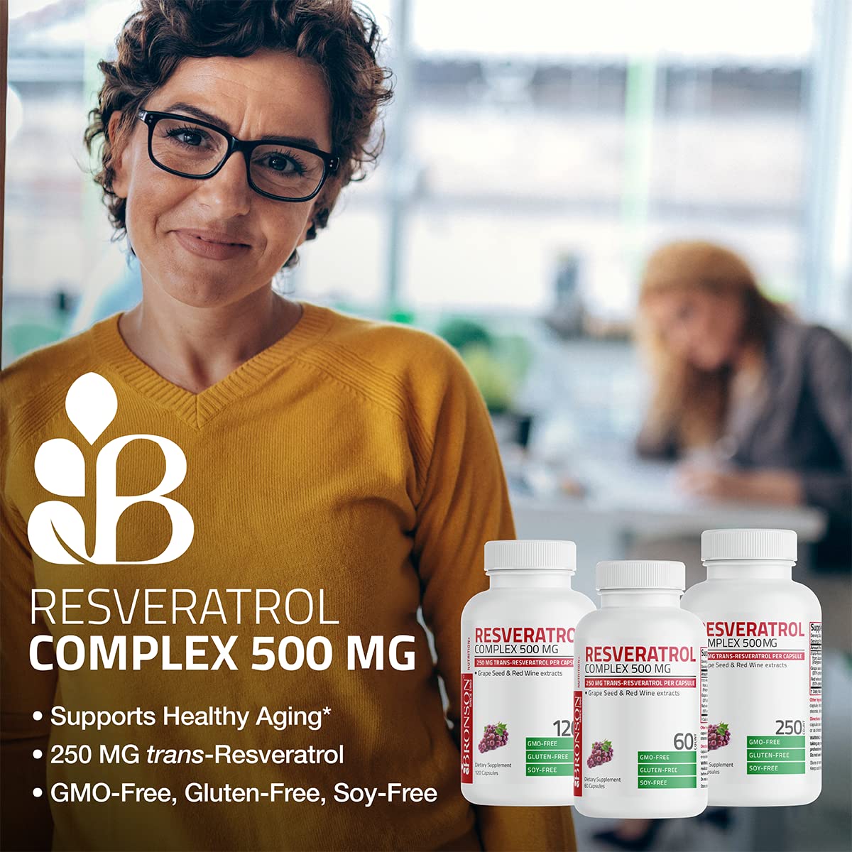 Bronson grape seed extract capsules shown for daily wellness