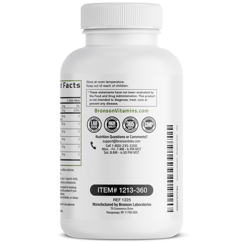 Bronson Liver Detox bottle highlights beet root for plant-based energy support.