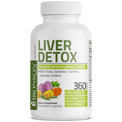 Bronson Liver Detox bottle features turmeric for antioxidant-inspired wellness.