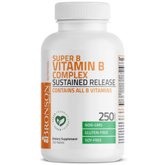 Bronson Super B Complex non-GMO label signaling clean ingredients.