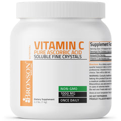 Bronson Vitamin C powder packaging displays a US-based quality seal, signaling trusted production.