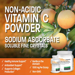 Bronson vitamin C powder scoop with jar for convenient dosing