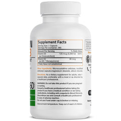Bronson vitamin k2 mk7 d3 capsules closeup emphasizes easy-to-swallow capsules.