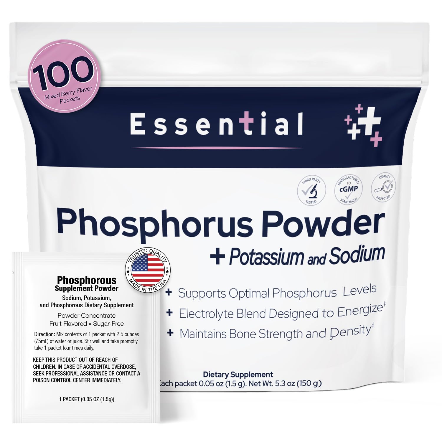 Brookfield Phosphorus Supplements berry powder bottle boosts hydration with flavor