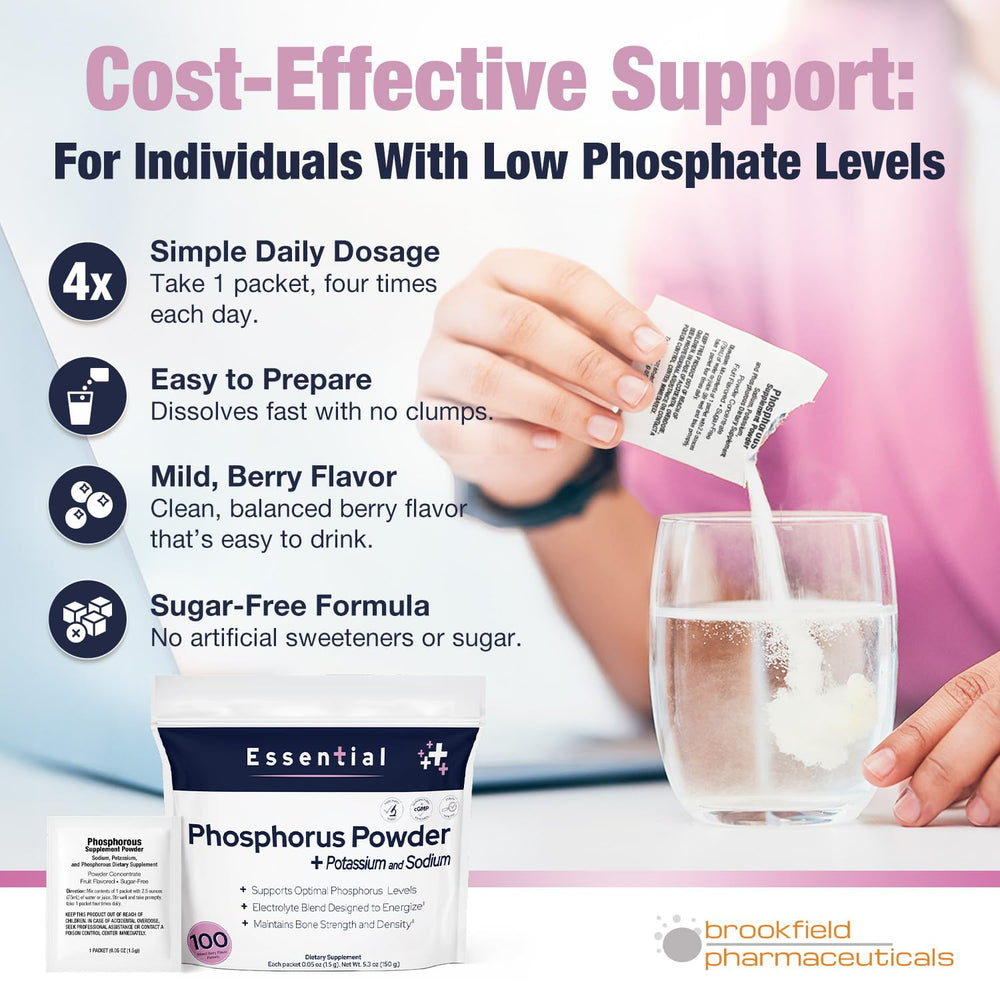 Brookfield Phosphorus Supplements box with 100 packets for value