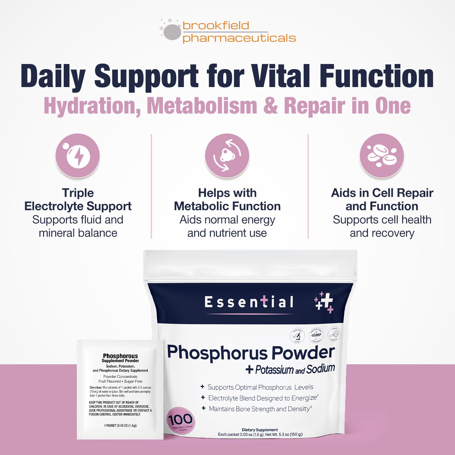 Brookfield Phosphorus Supplements electrolyte blend promotes balanced hydration