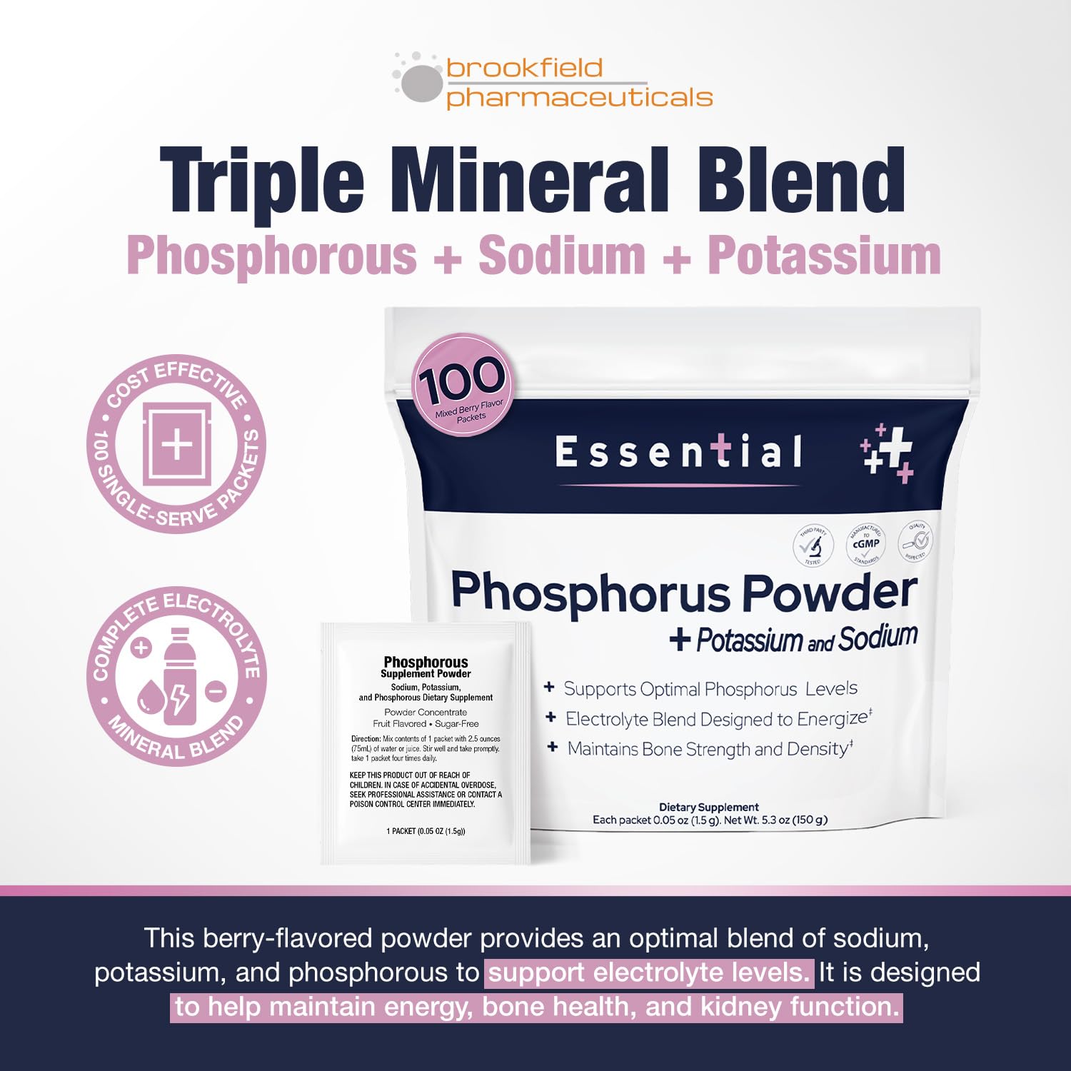 Brookfield Phosphorus Supplements on-the-go pack for daily mineral support