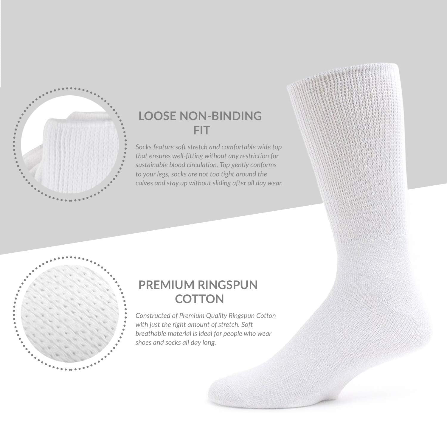 Brooklyn Socks breathable cotton diabetic crew socks help feet stay cool and dry under daily shoes.