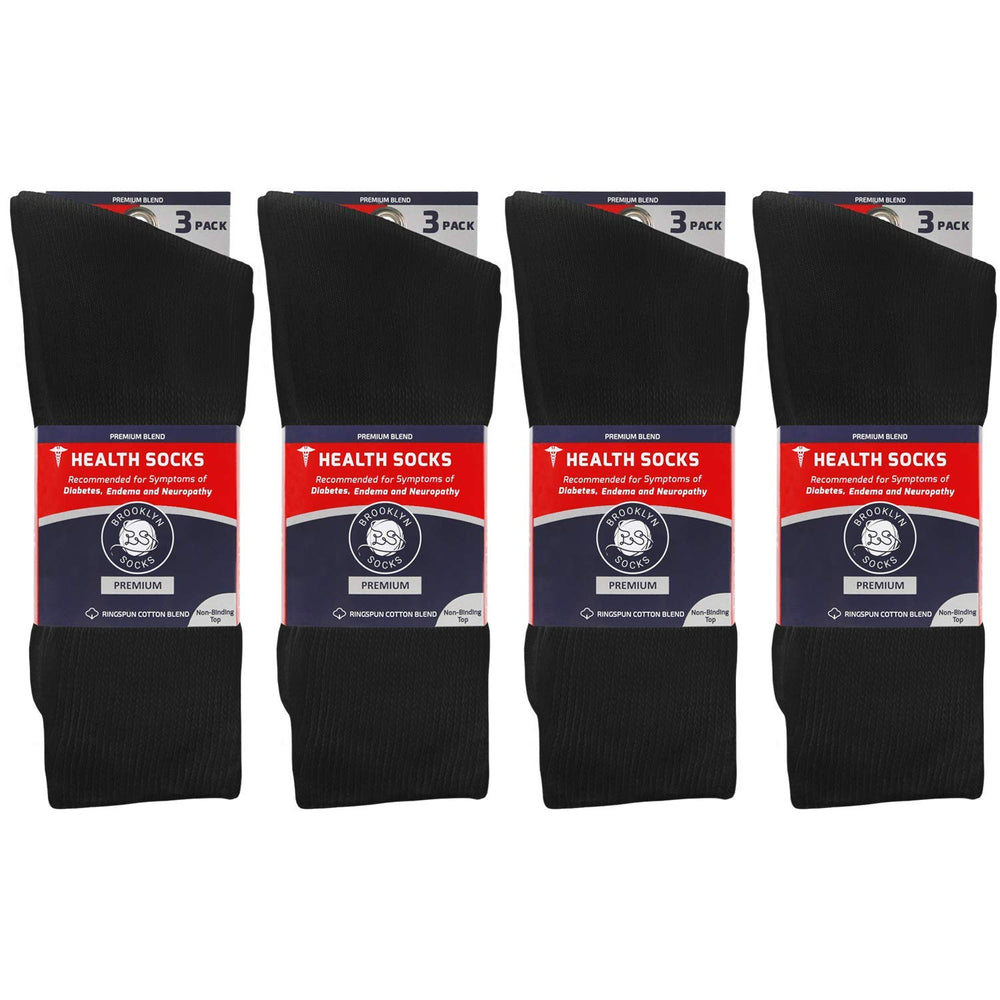 Brooklyn Socks easy dressing diabetic crew socks pair well with boots and sneakers.