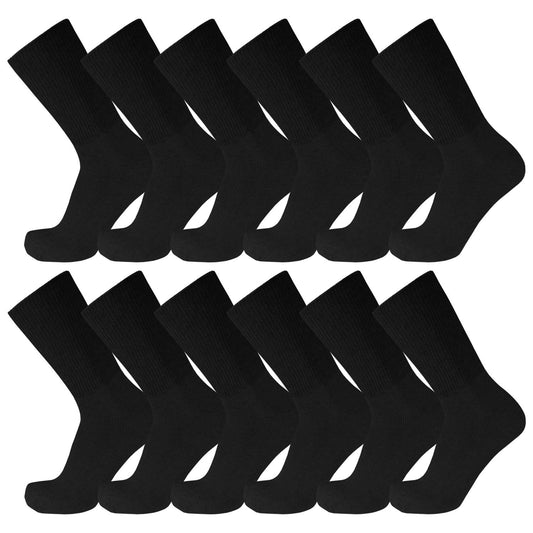 Brooklyn Socks loose-top diabetic crew socks in black offer easy dressing over swollen ankles.
