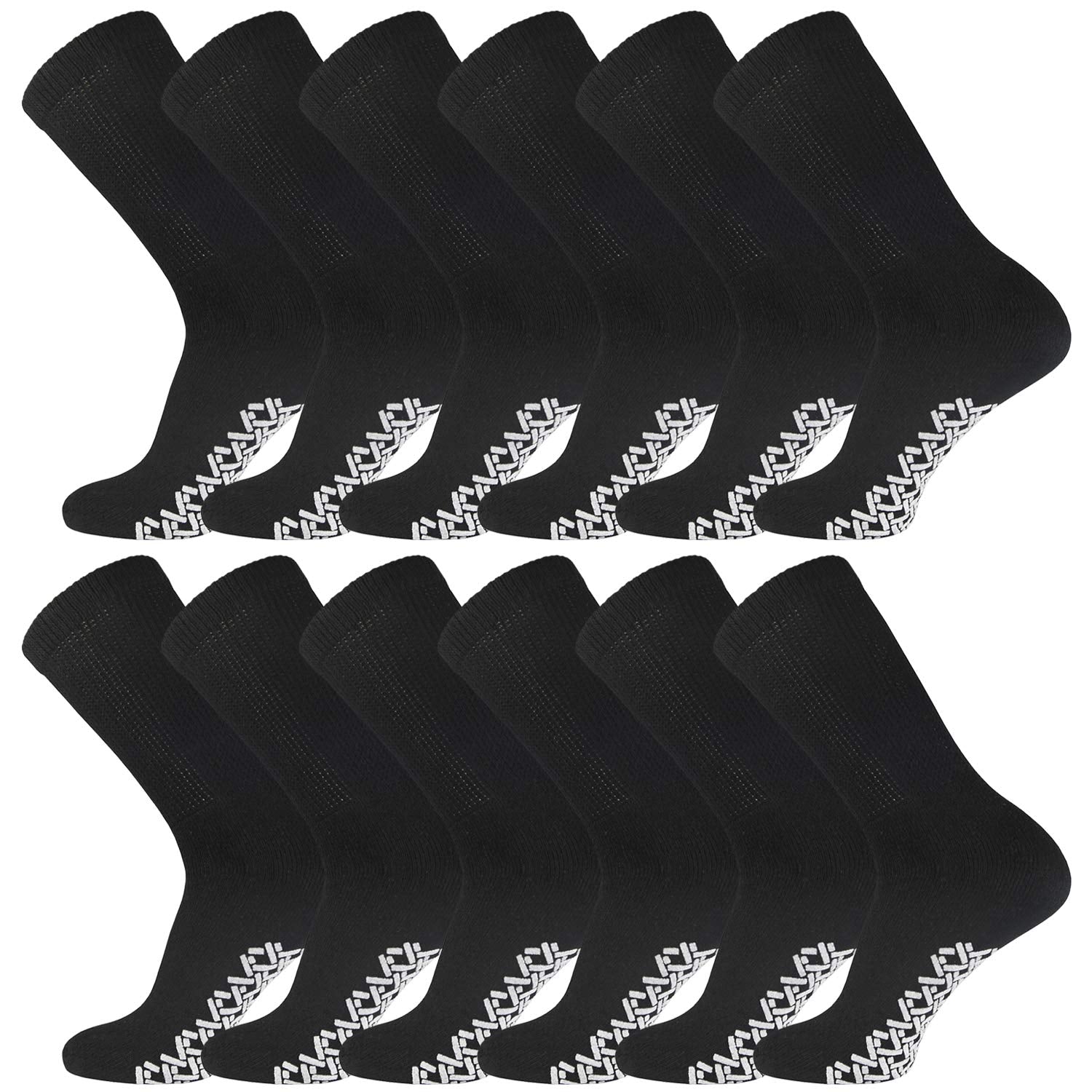 Brooklyn Socks non-skid diabetic crew socks with bottom grip for secure indoor traction.