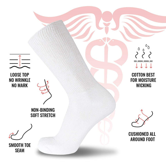 Brooklyn Socks premium cotton diabetic crew socks provide soft, breathable comfort for all day wear.