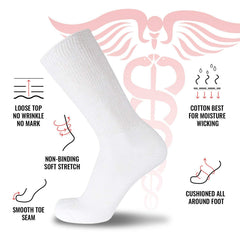 Brooklyn Socks premium cotton diabetic crew socks provide soft, breathable comfort for all day wear.