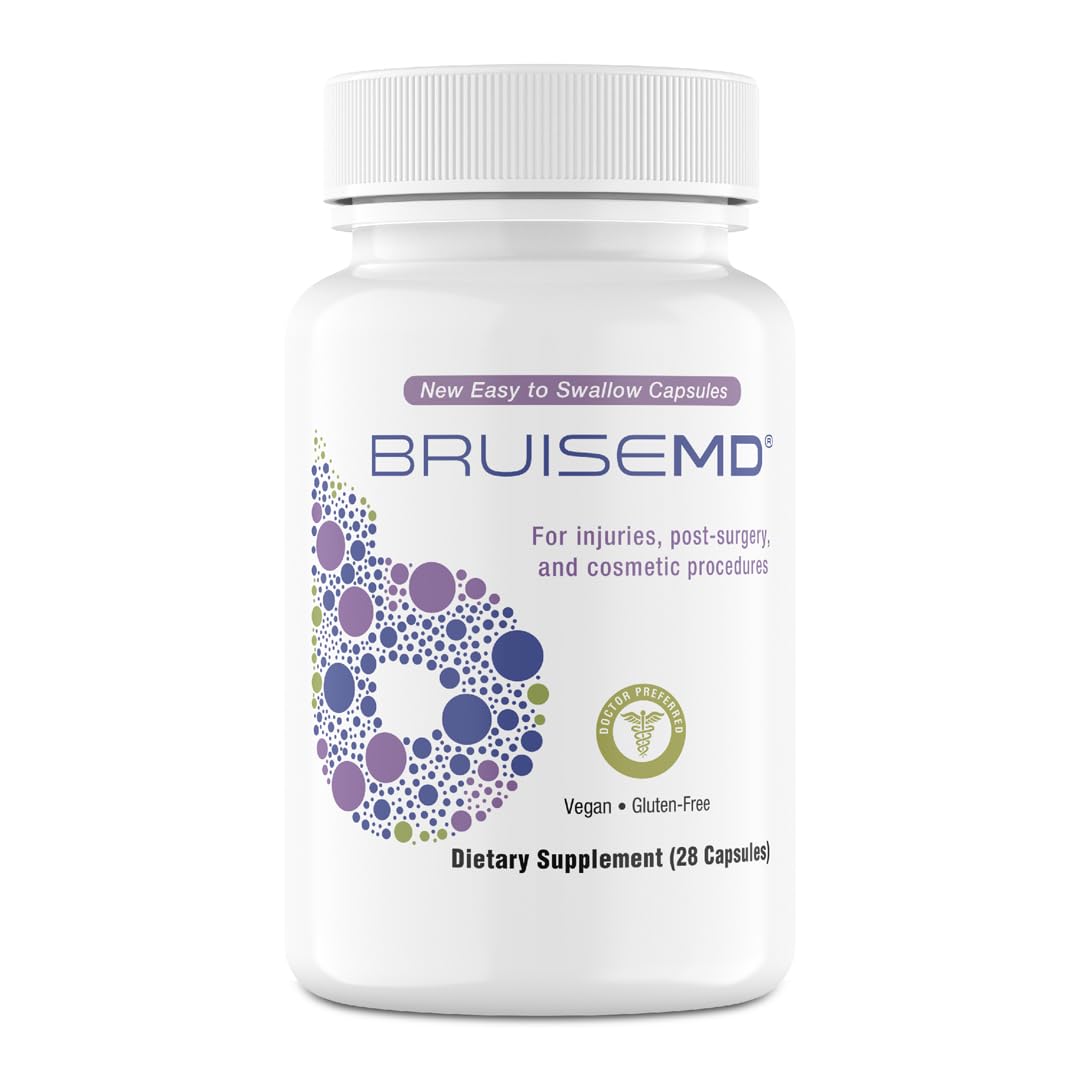 BruiseMD bromelain bottle cap close-up for daily swelling support