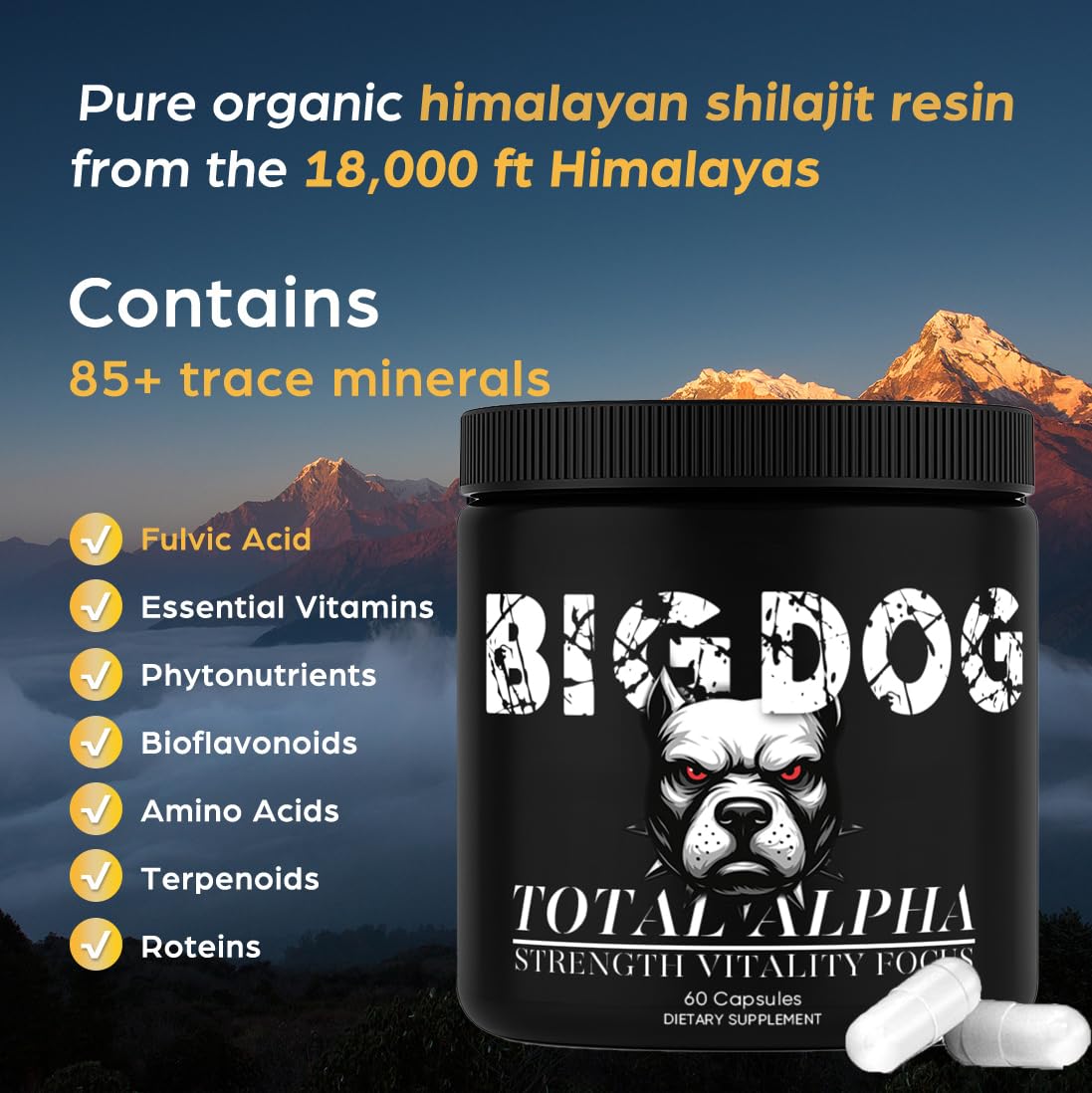 Bruiseweed plant-based ingredients label highlights natural formula.